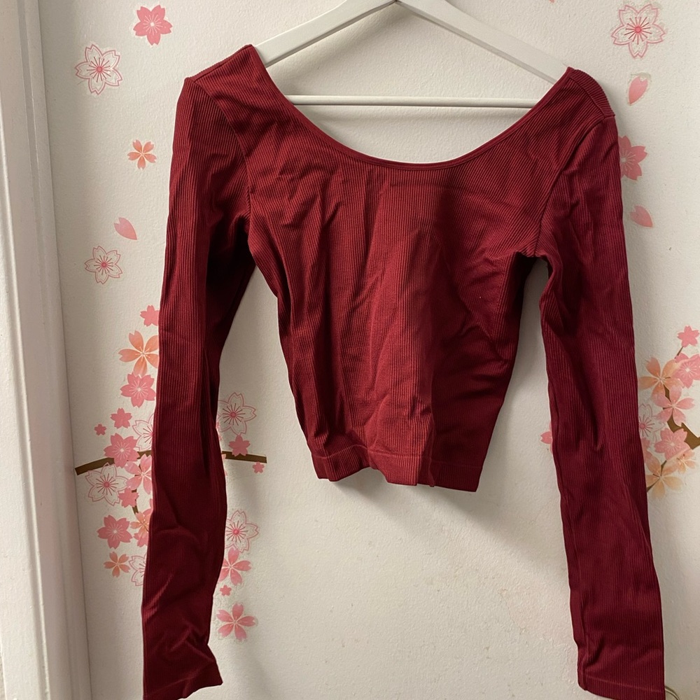 Wild Fable Red Fitted Crop Blouse